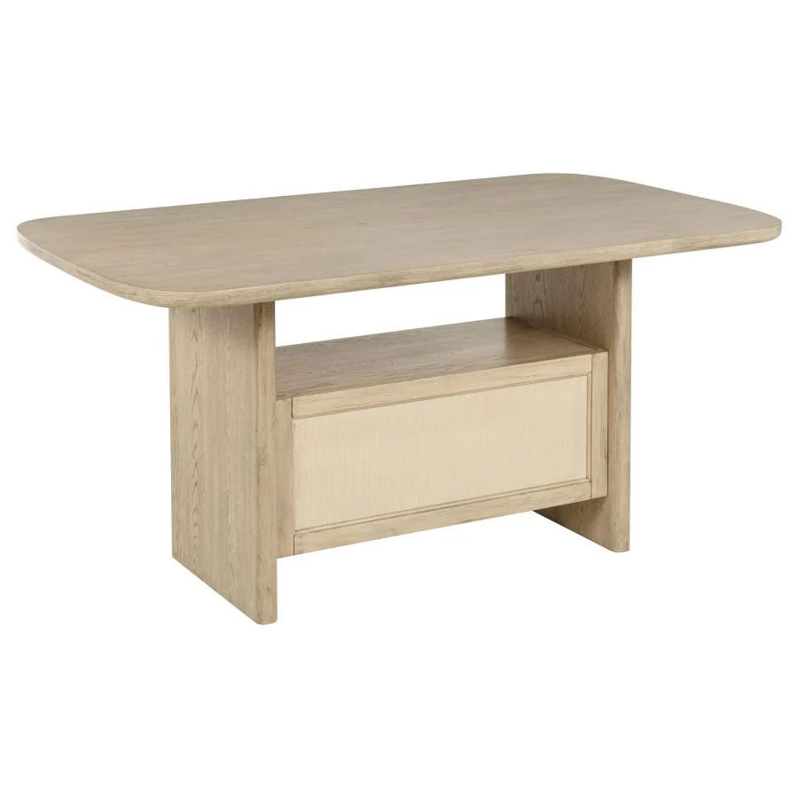 Kailani - Cane Counter Height Storage Dining Table - Beige Oak - Image 7