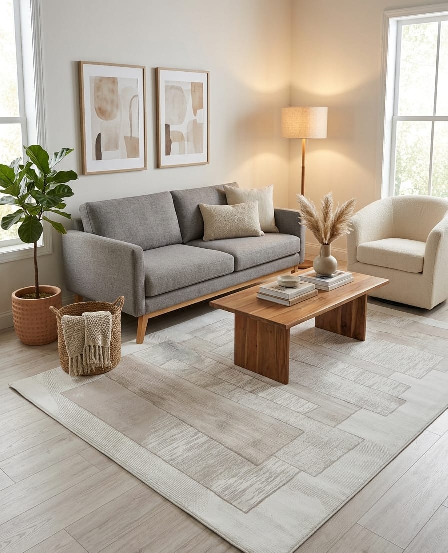 .Kali Cream Power-Loomed Area Rug - 6' 6" x 9' 0" - Image 2
