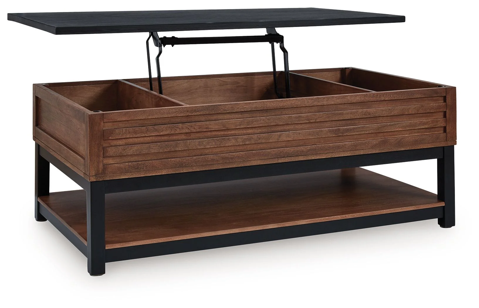 Kallari - Lift Top Cocktail Table - Warm Brown / Black - Image 2