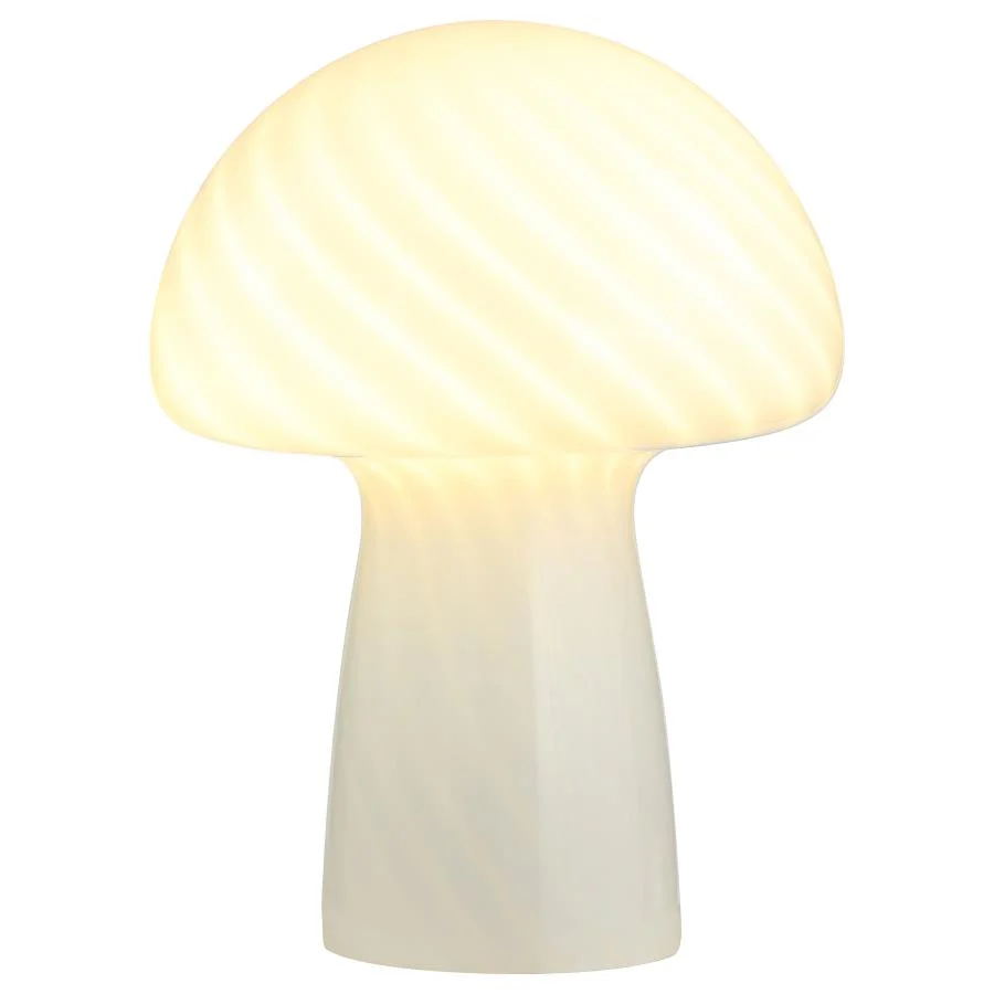 Kanaby - Mushroom Shaped Glass Bedside Table Lamp - White - Image 3