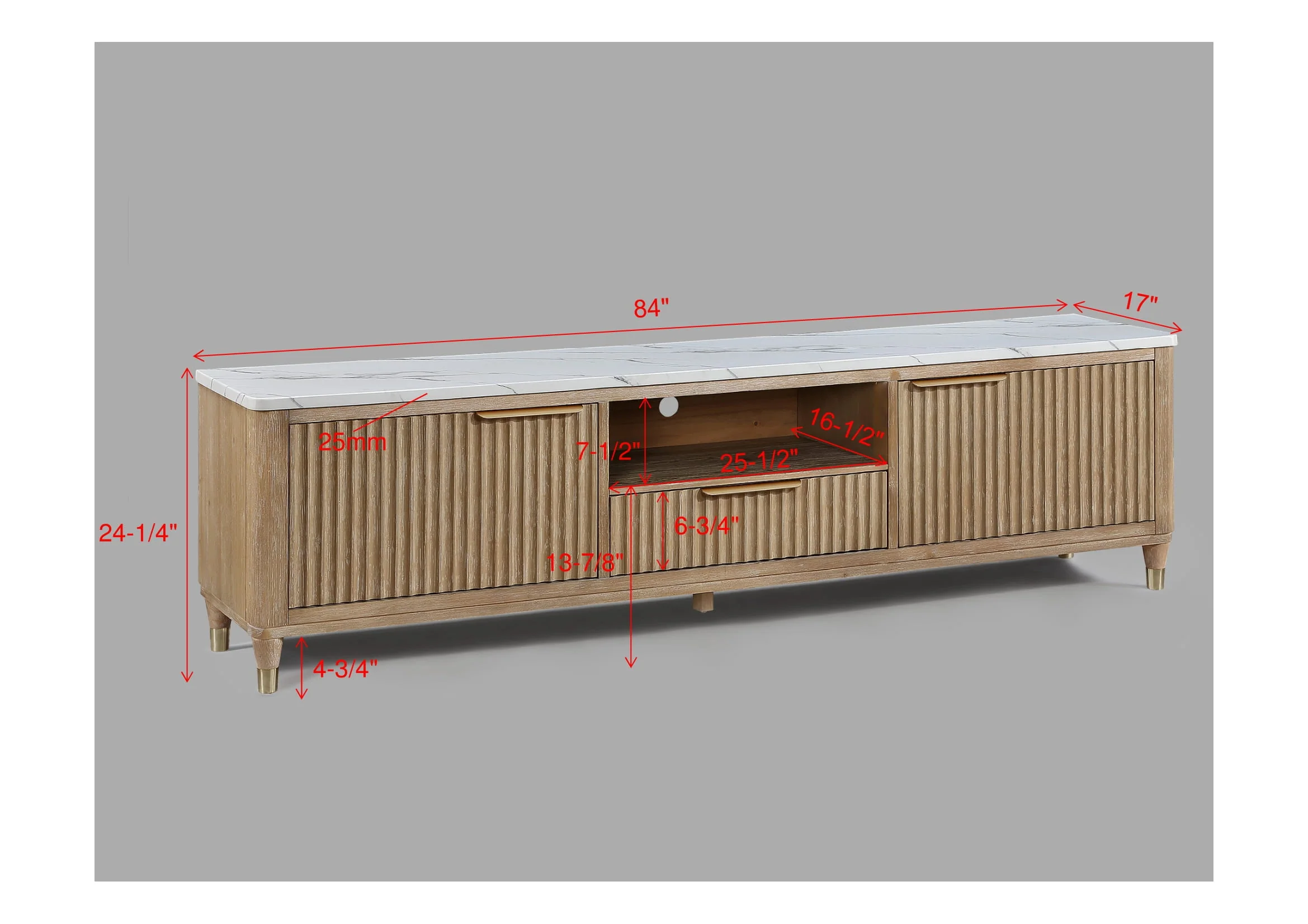 Kara Tv Stand-Cerused Natural - Image 2