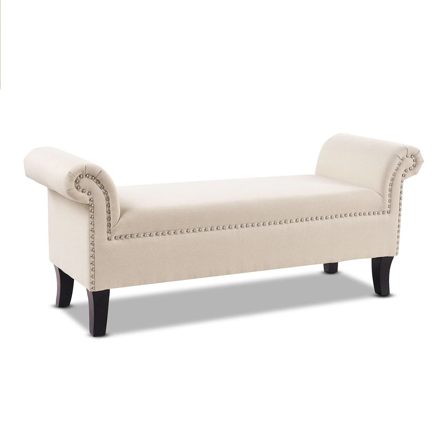 Kathy - Roll Arm Entryway Accent Bench - Sky Neutral Beige - Image 2