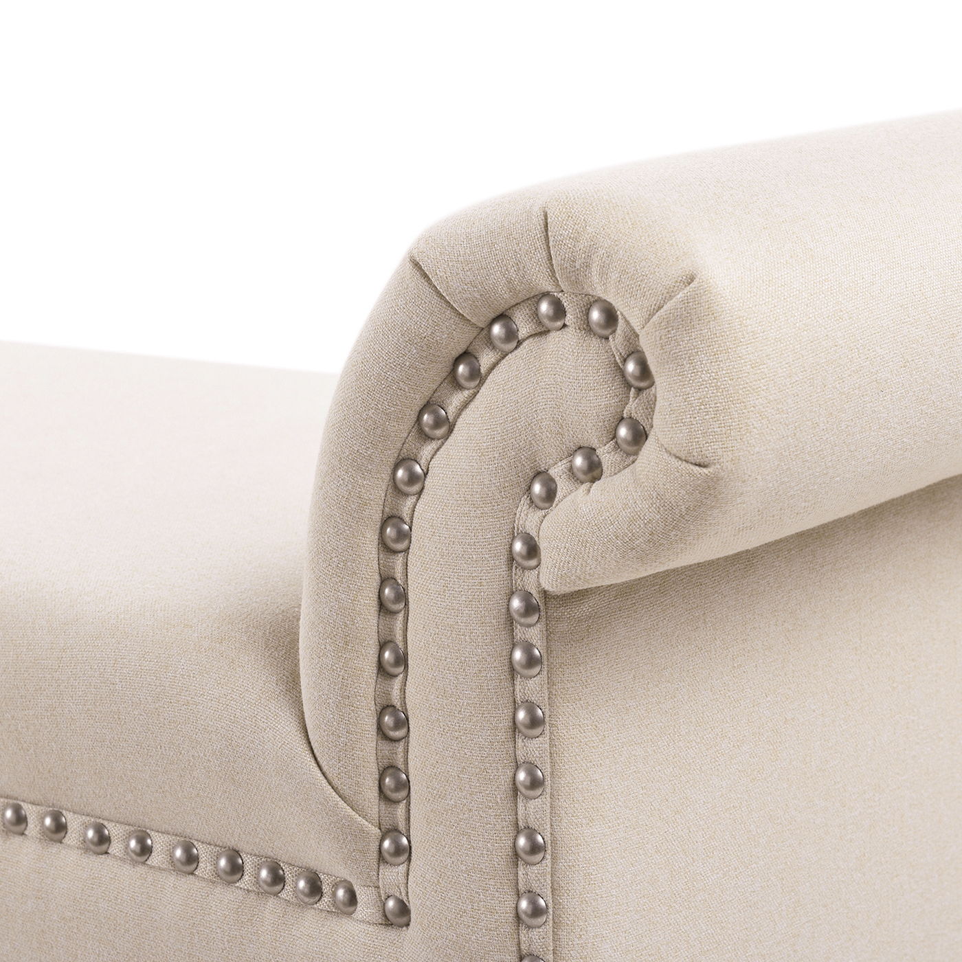 Kathy - Roll Arm Entryway Accent Bench - Sky Neutral Beige - Image 5