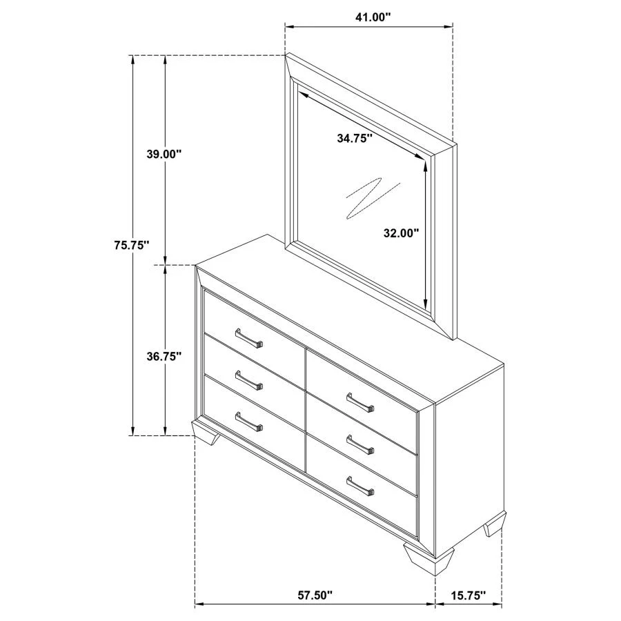 Kauffman - 6-Drawer Dresser with Mirror - Image 19