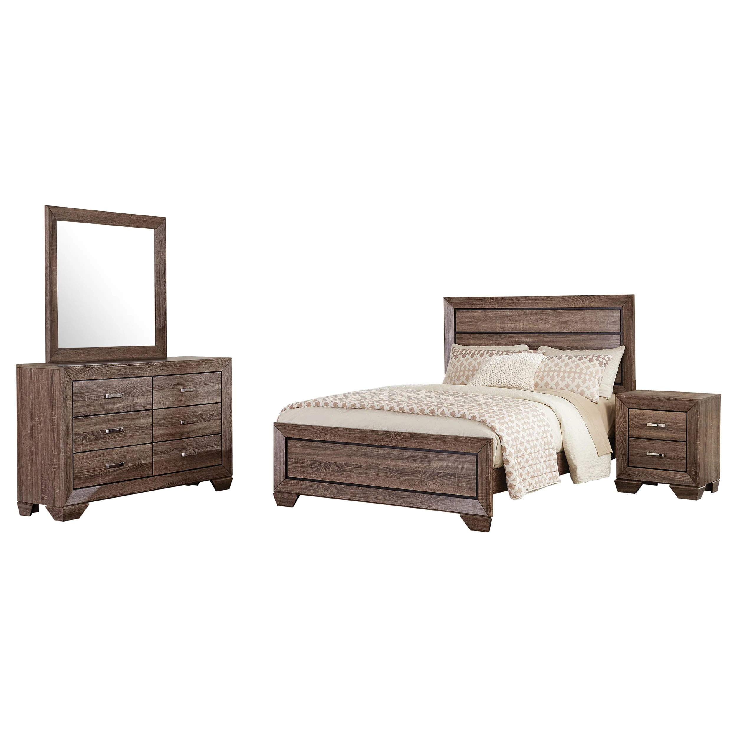 Kauffman - Transitional High Headboard Panel Bed Bedroom Set - Image 104