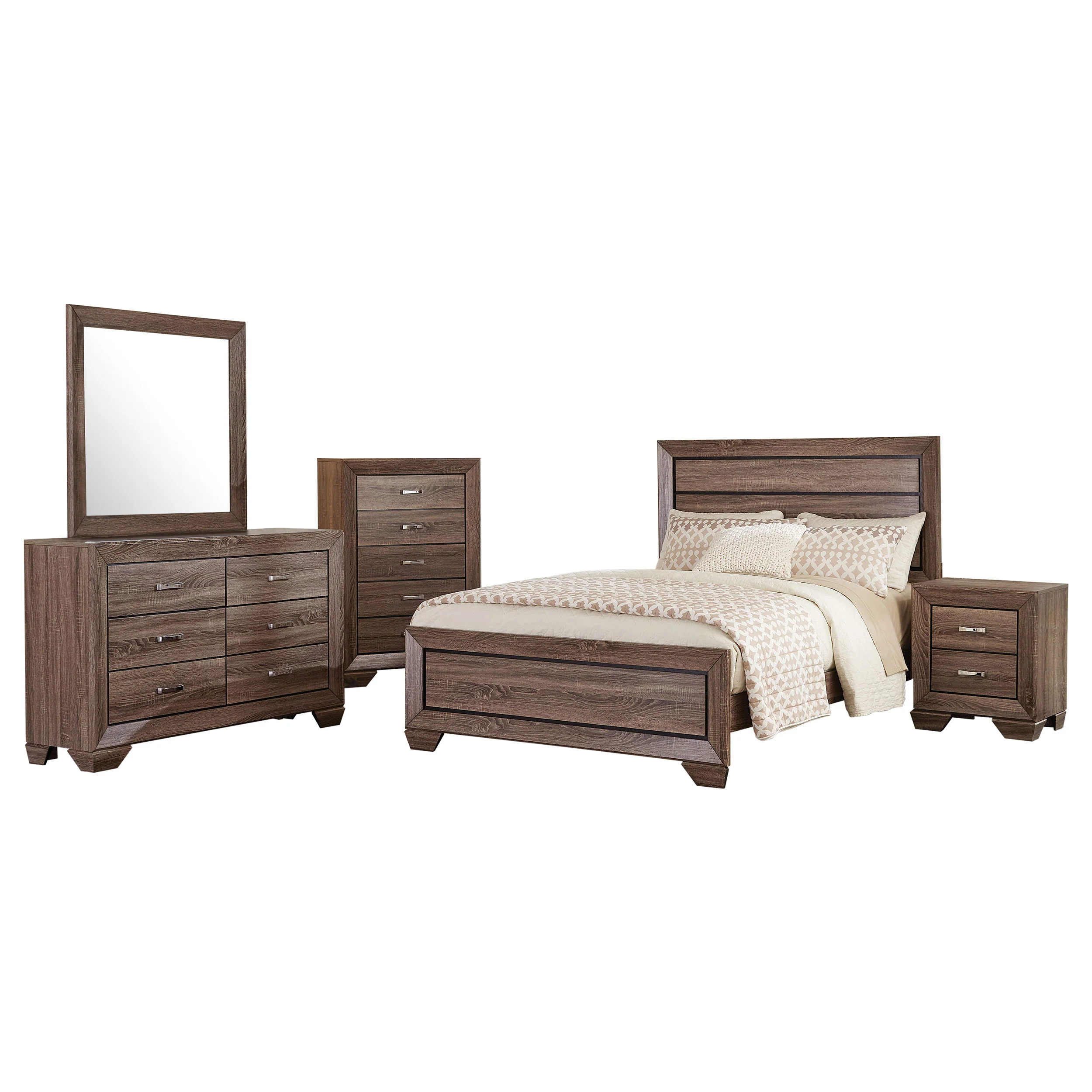 Kauffman - Transitional High Headboard Panel Bed Bedroom Set - Image 107