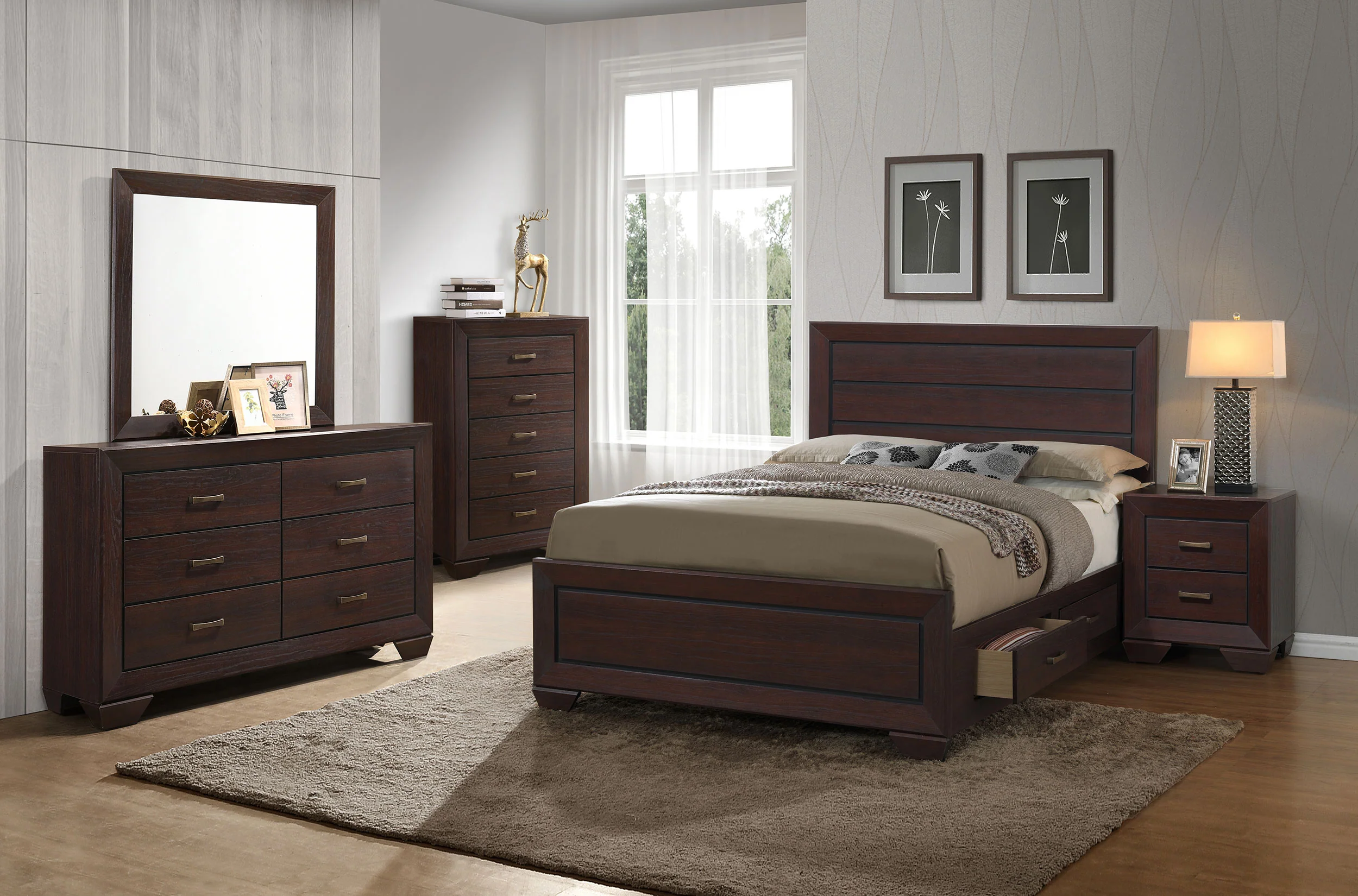 Kauffman - Transitional Storage Bed Bedroom Set - Image 55