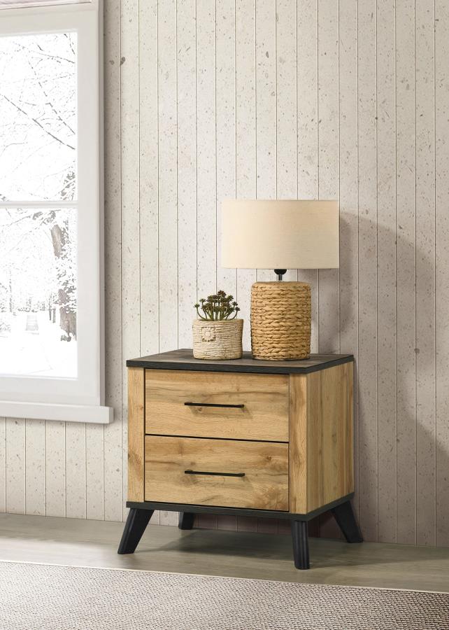 Kaywood - 2-Drawer Nightstand Bedside Table - Natural Pine - Image 2