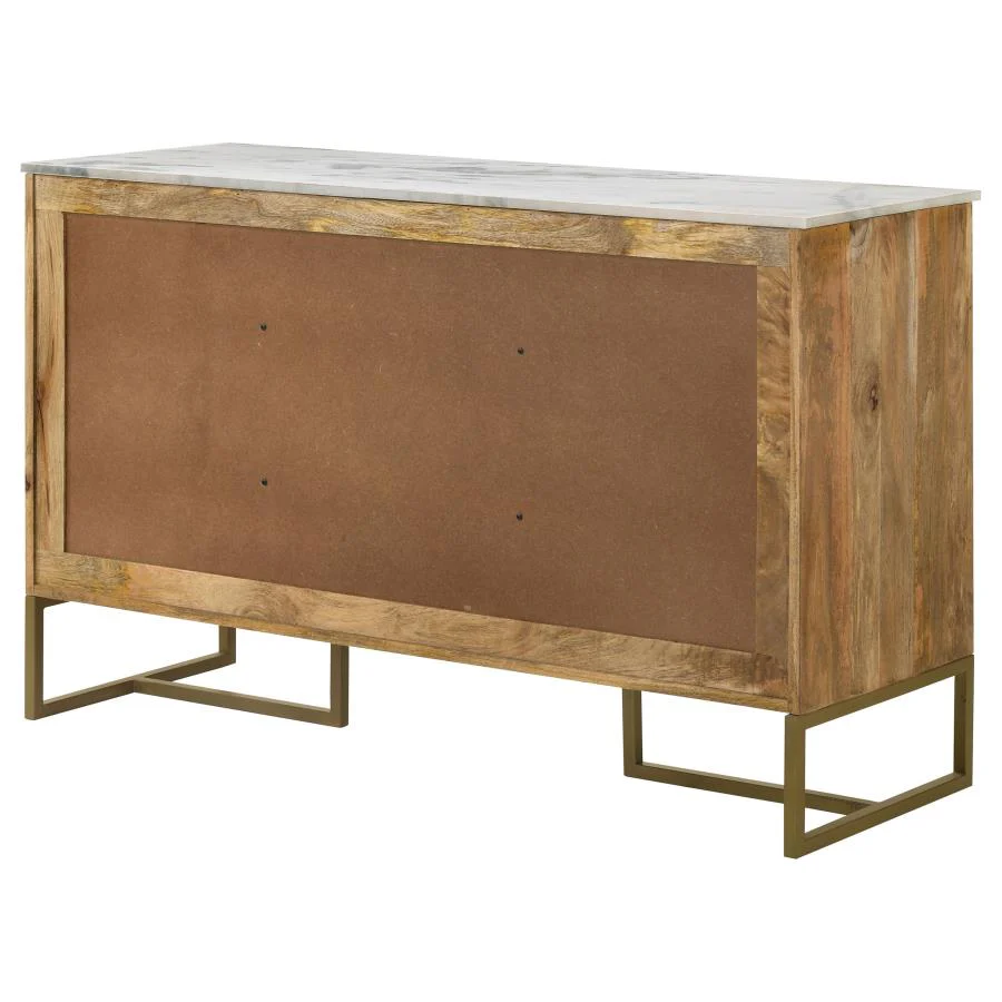 Keaton - Marble Top Herringbone Accent Cabinet - Image 9