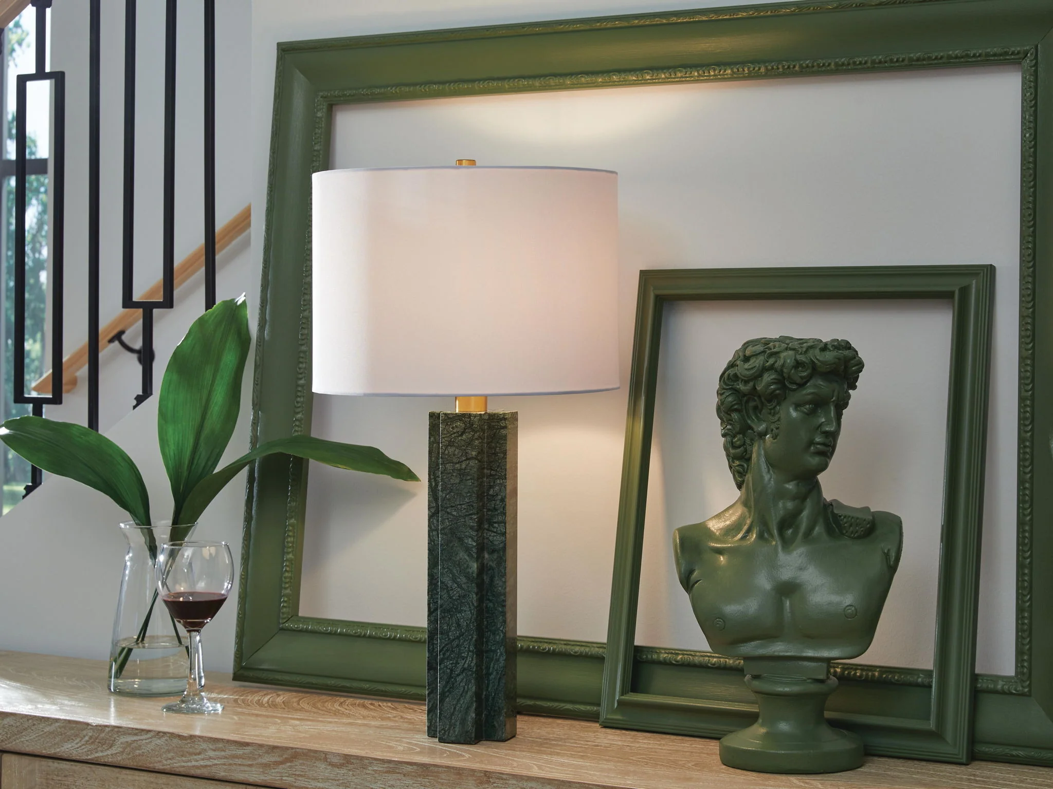 Keegan - Marble Table Lamp - Green - Image 3