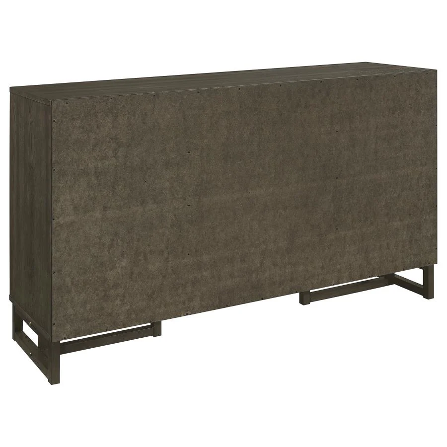 Kelly 3-drawer Storage Dining Sideboard Buffet Dark Grey - Image 4