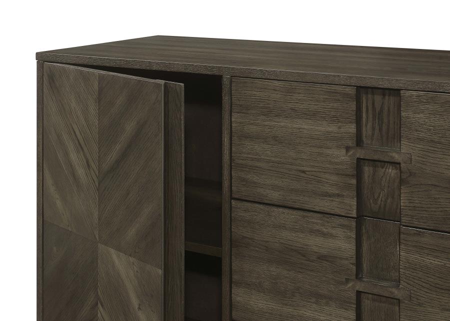 Kelly 3-drawer Storage Dining Sideboard Buffet Dark Grey - Image 6