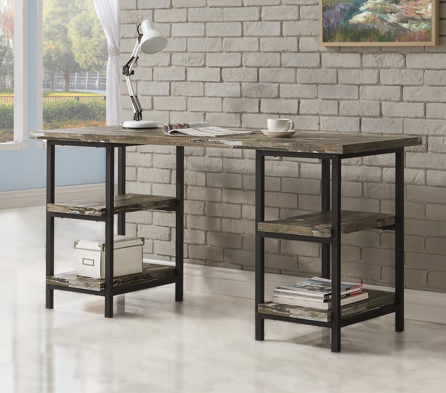 Kemper - 4-Shelf Writing Desk - Weathered Brown - Image 2