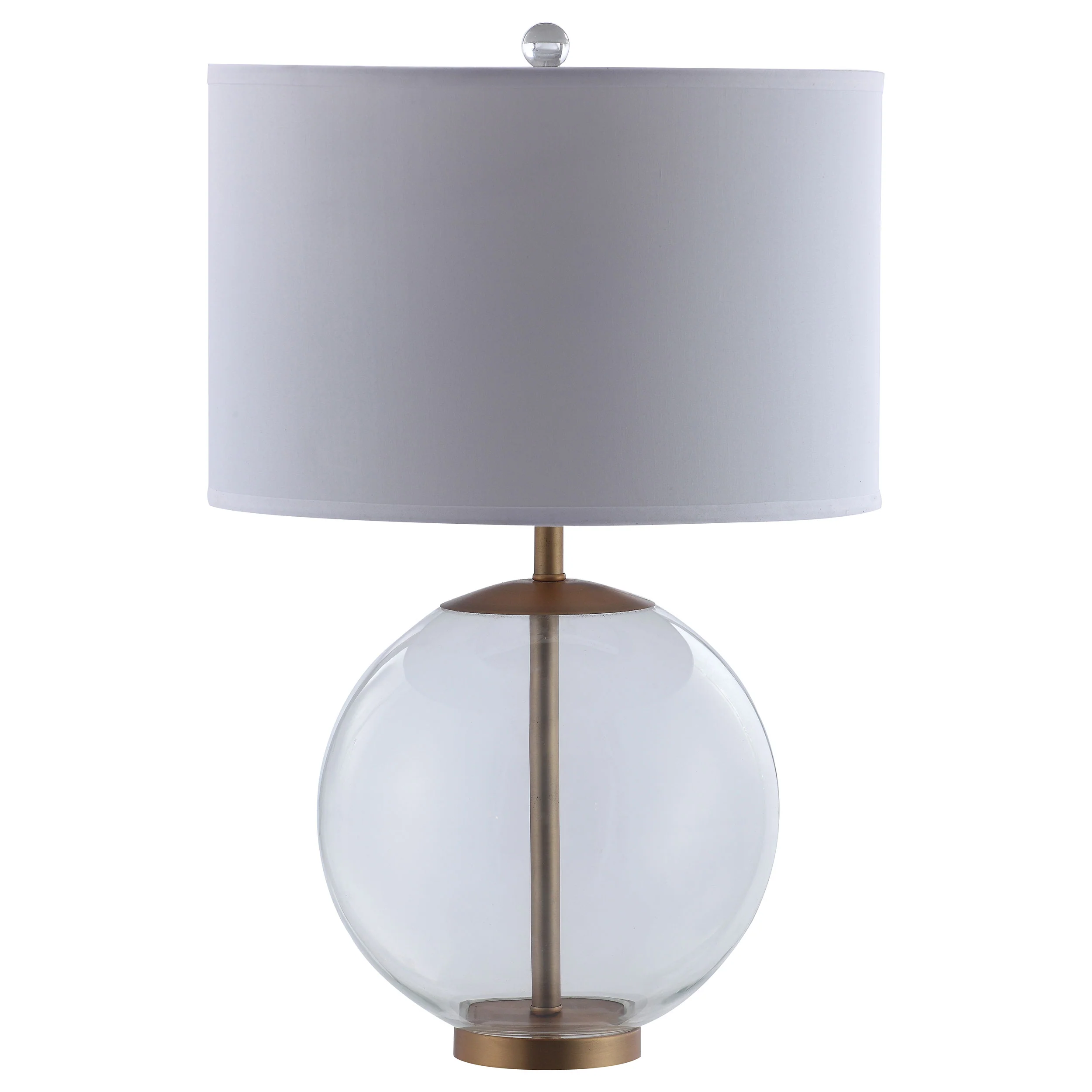 Kenny - Drum Shade Clear Glass Table Lamp - Brass - Image 4