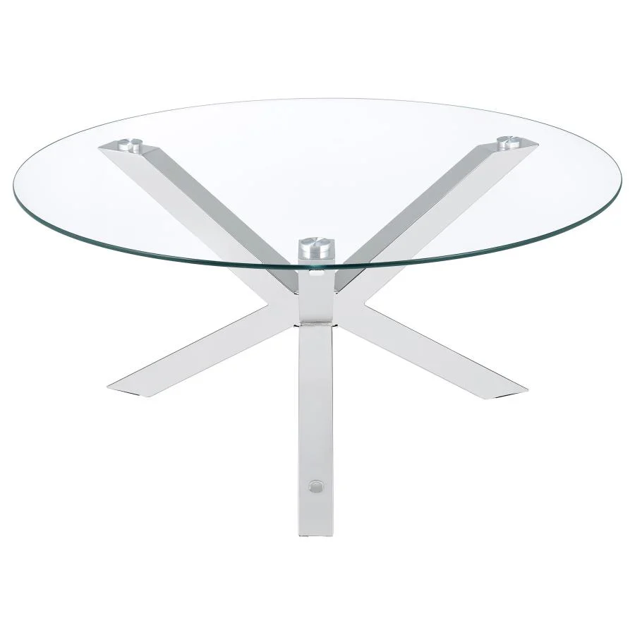Kenzie - Round Tempered Glass Top Table - Image 8