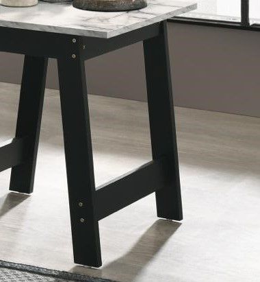 Kenzo - End Table With Faux Marble Top Finish - Black - Image 4