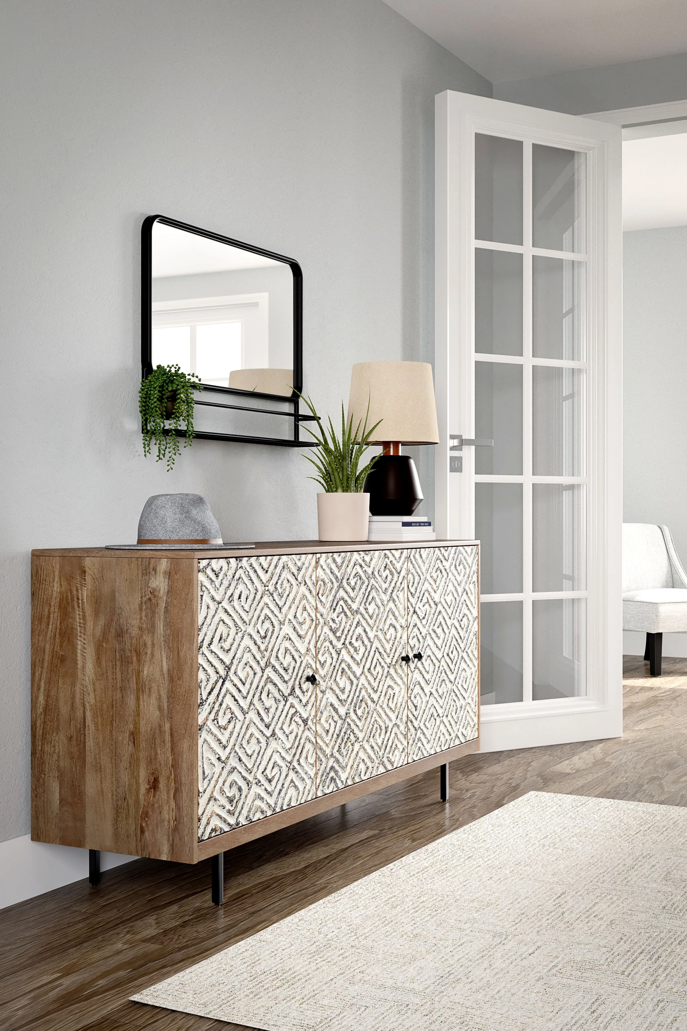 Kerrings - Accent Cabinet - Brown / Black / White - Image 8