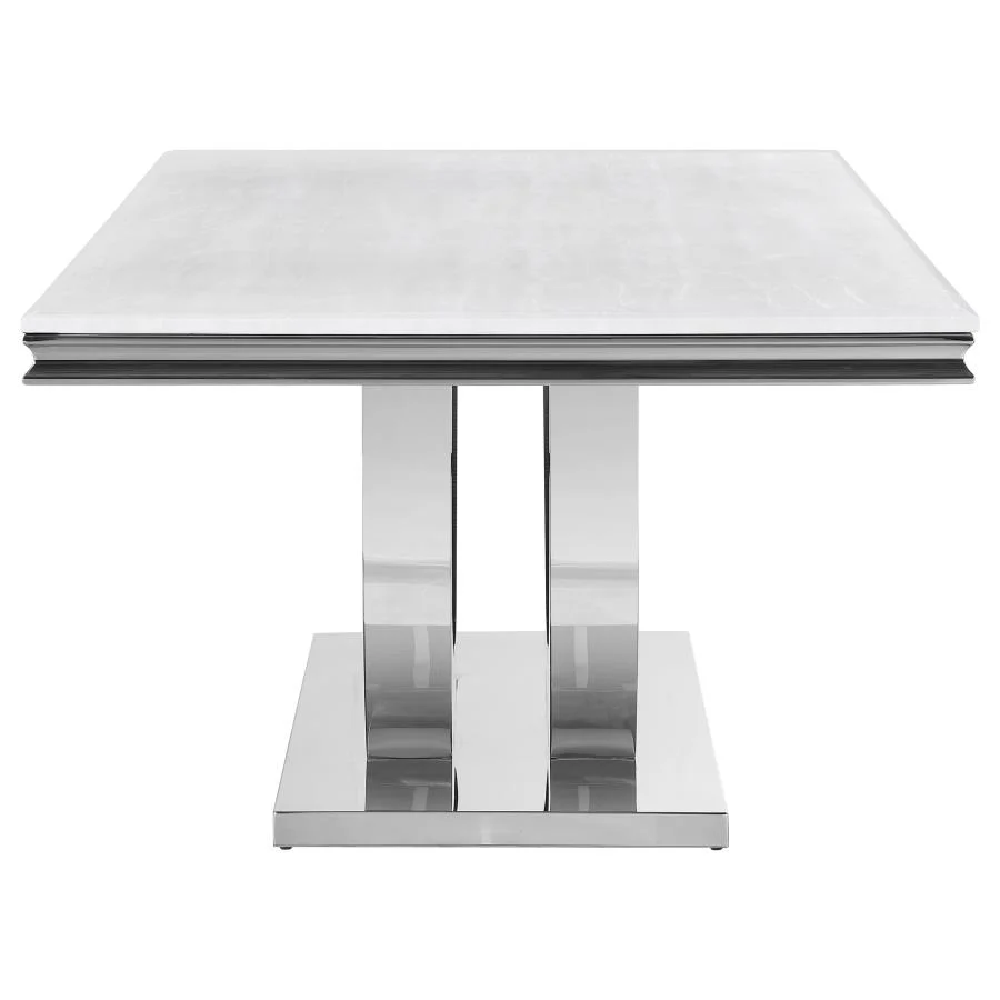 Kerwin - Rectangular Stone Top Dining Table - White - Image 4