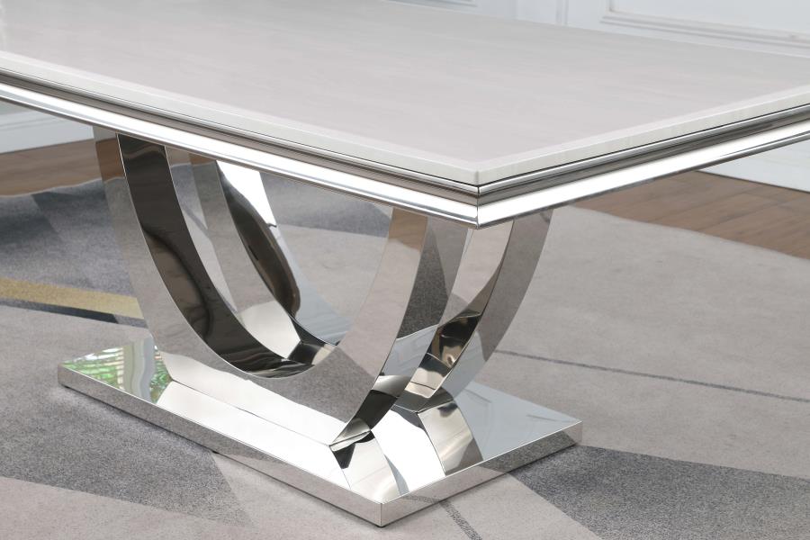 Kerwin - Rectangular Stone Top Dining Table - White - Image 7