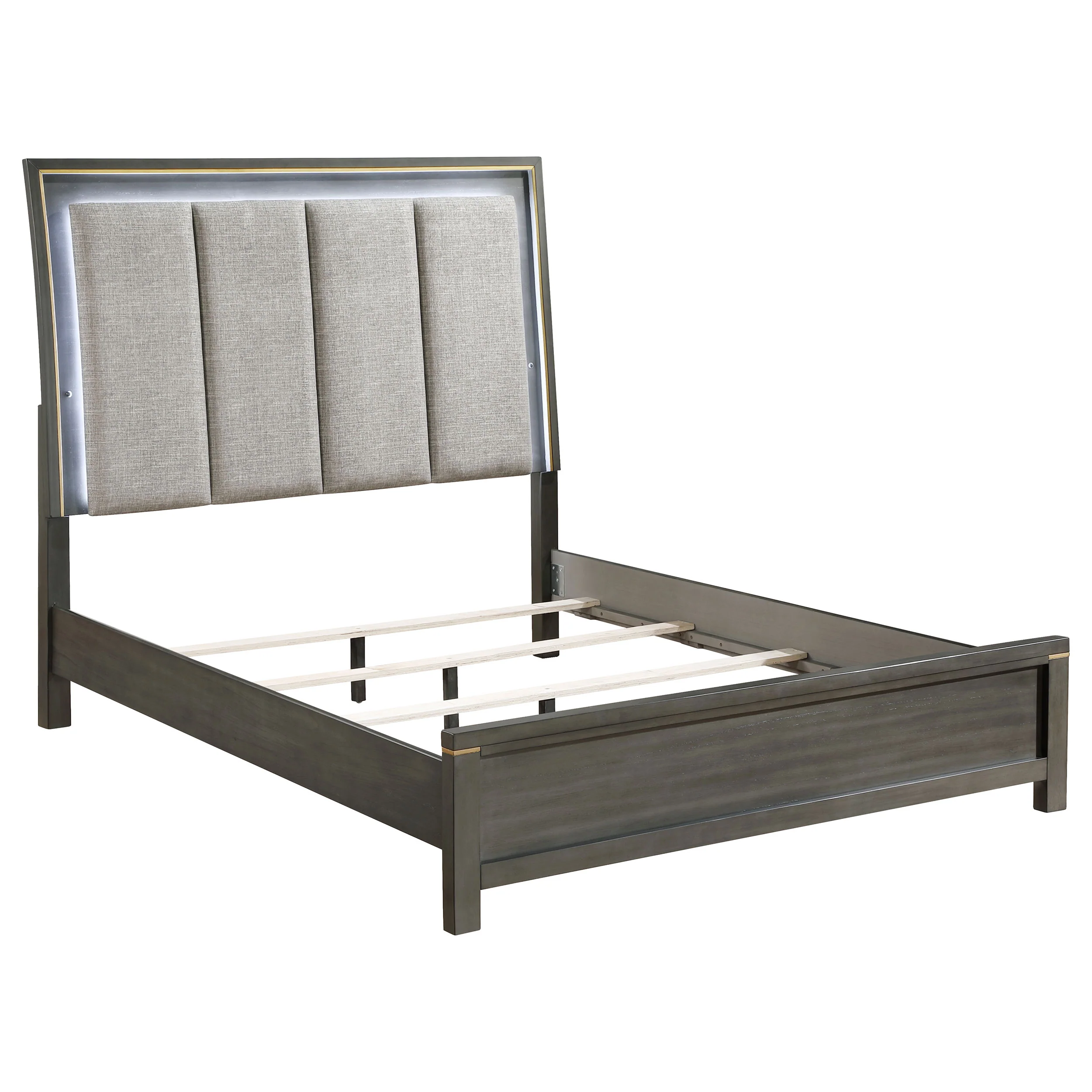 Kieran Wood California King LED Panel Bed Grey - Image 11