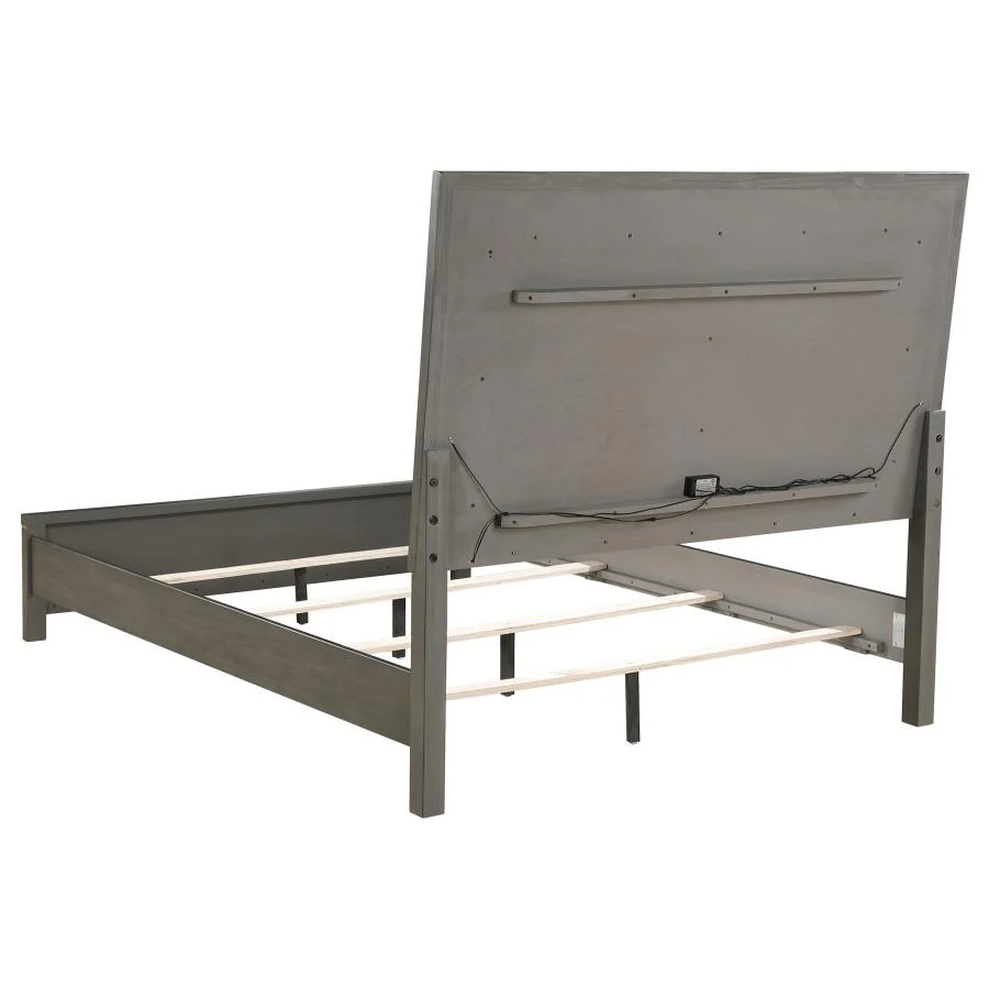 Kieran Wood California King LED Panel Bed Grey - Image 3