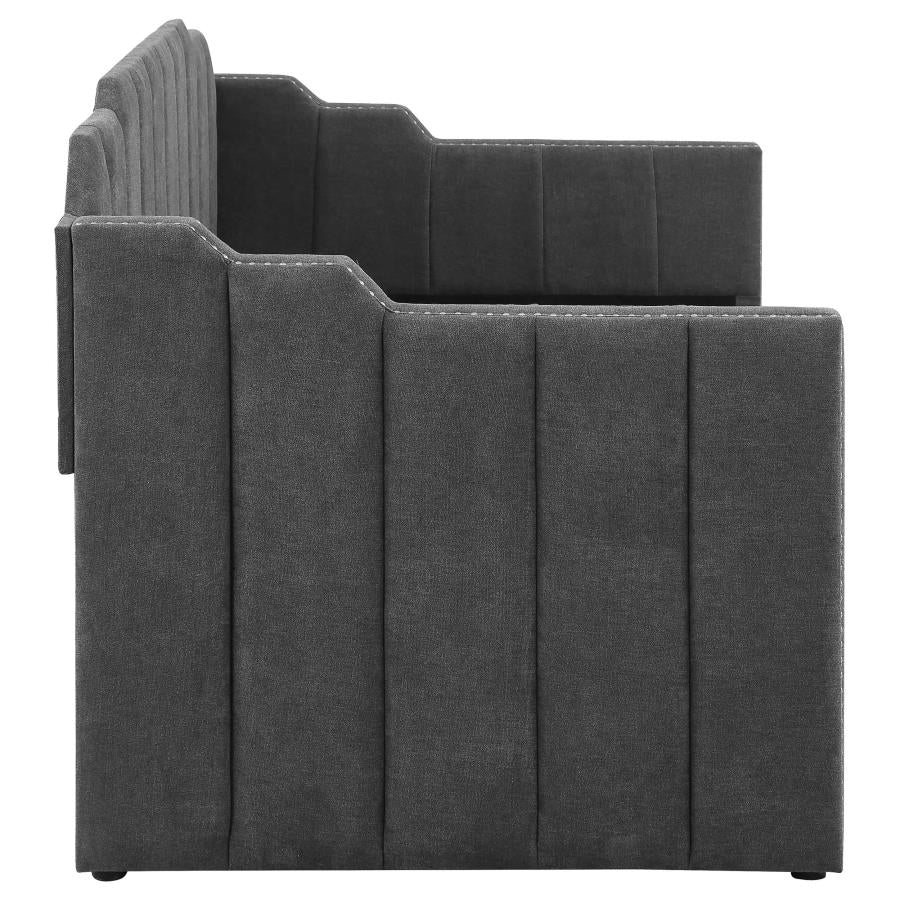 Kingston Upholstered Twin Daybed with Trundle Charcoal - Image 5