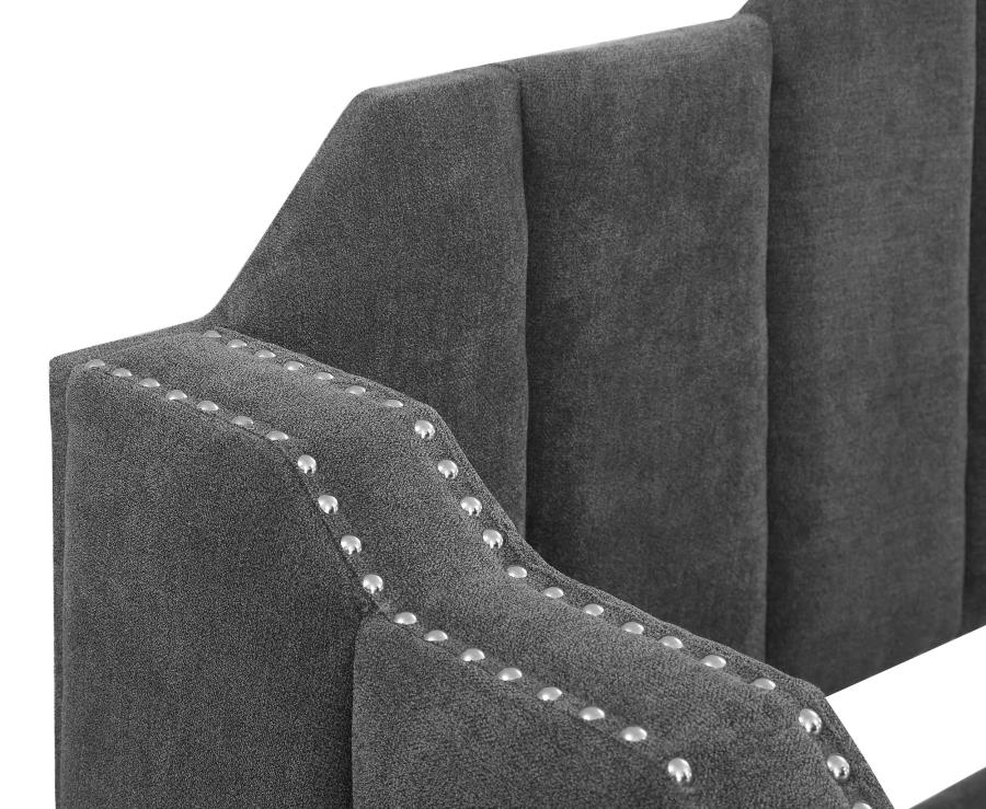 Kingston Upholstered Twin Daybed with Trundle Charcoal - Image 6