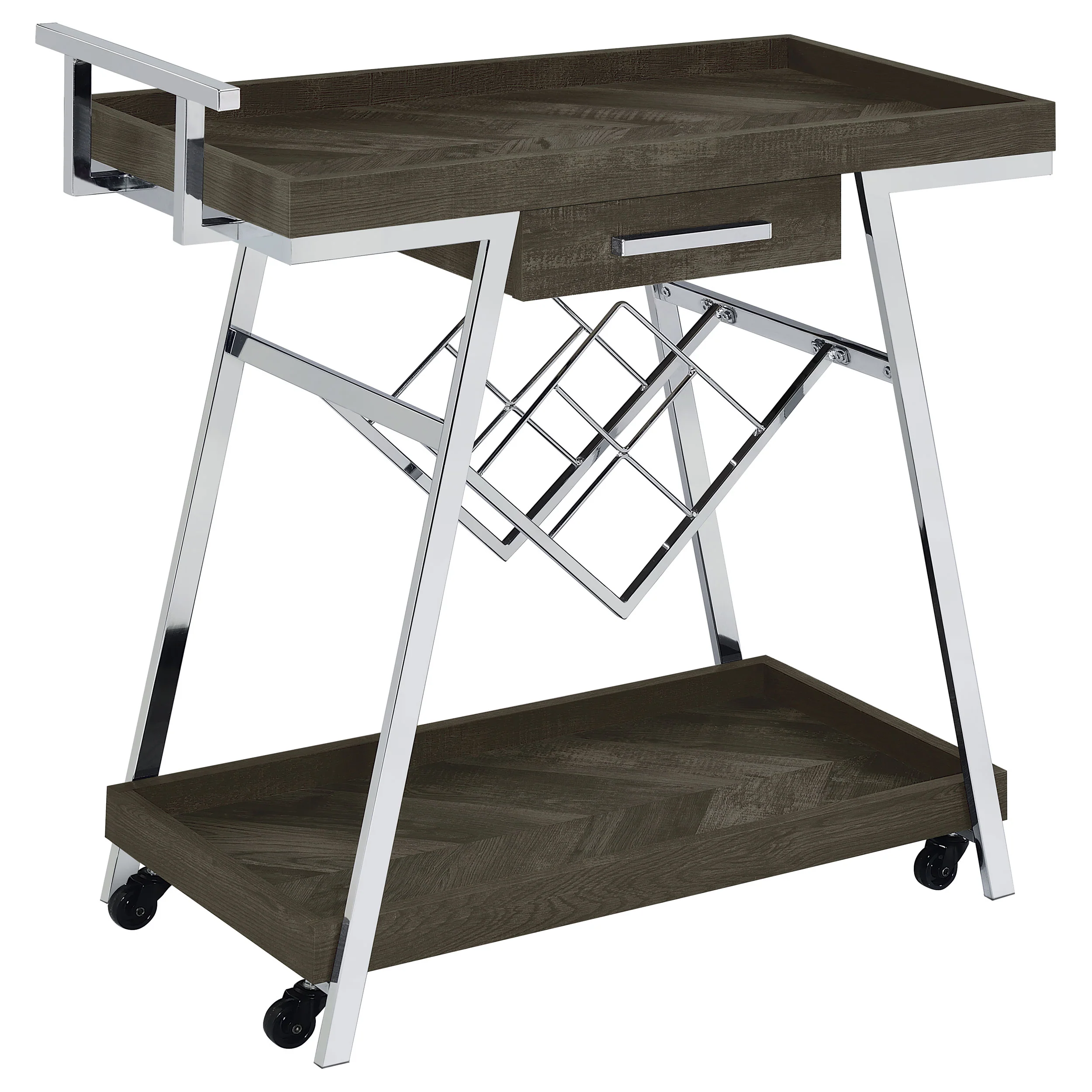 Kinney 1-drawer Engineered Wood Bar Cart Rustic Grey - Image 12