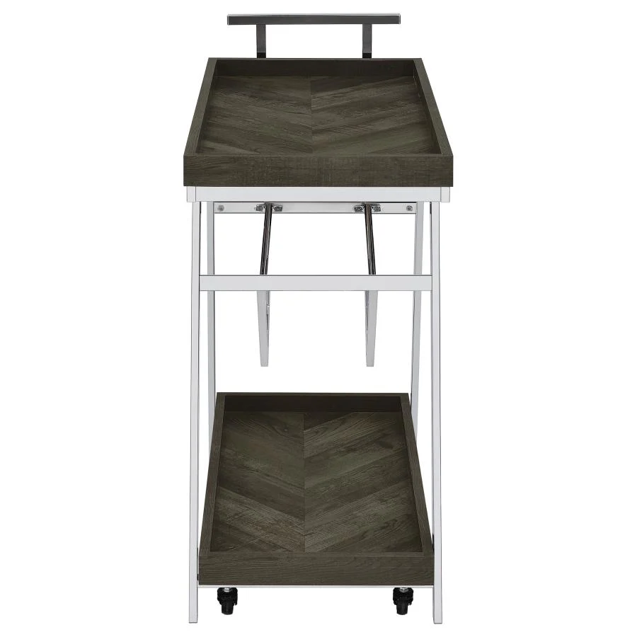 Kinney 1-drawer Engineered Wood Bar Cart Rustic Grey - Image 4