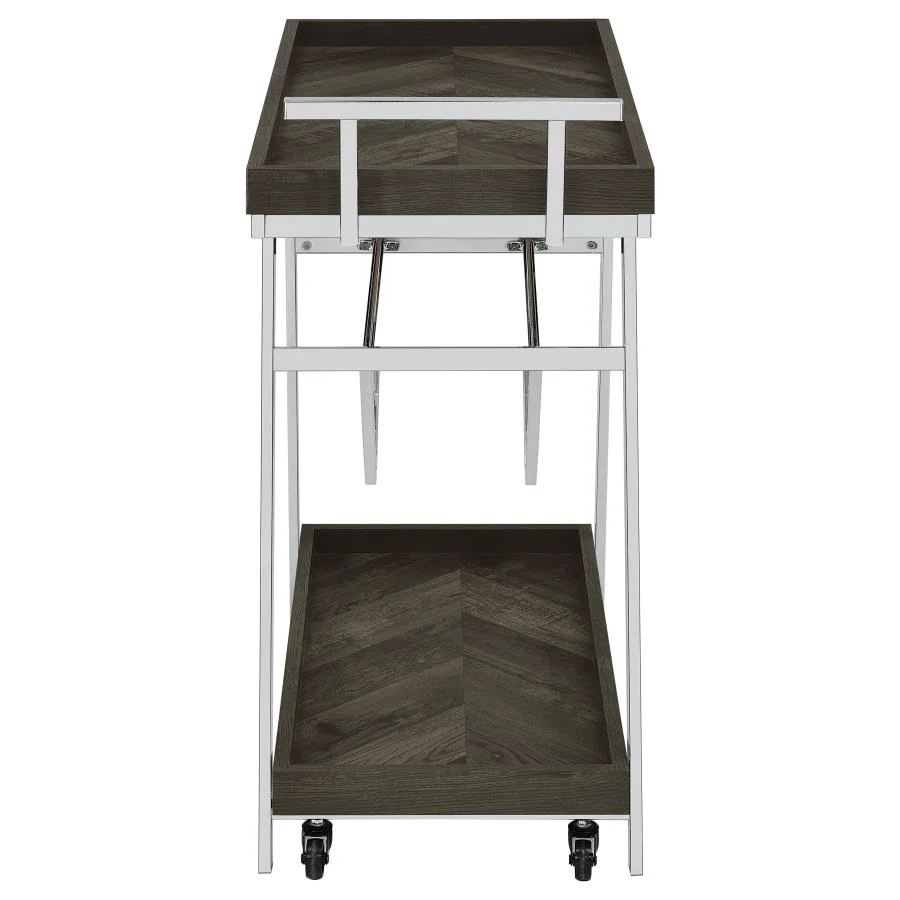 Kinney 1-drawer Engineered Wood Bar Cart Rustic Grey - Image 7