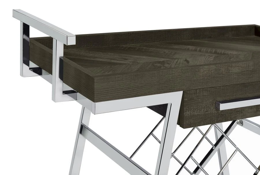 Kinney 1-drawer Engineered Wood Bar Cart Rustic Grey - Image 8