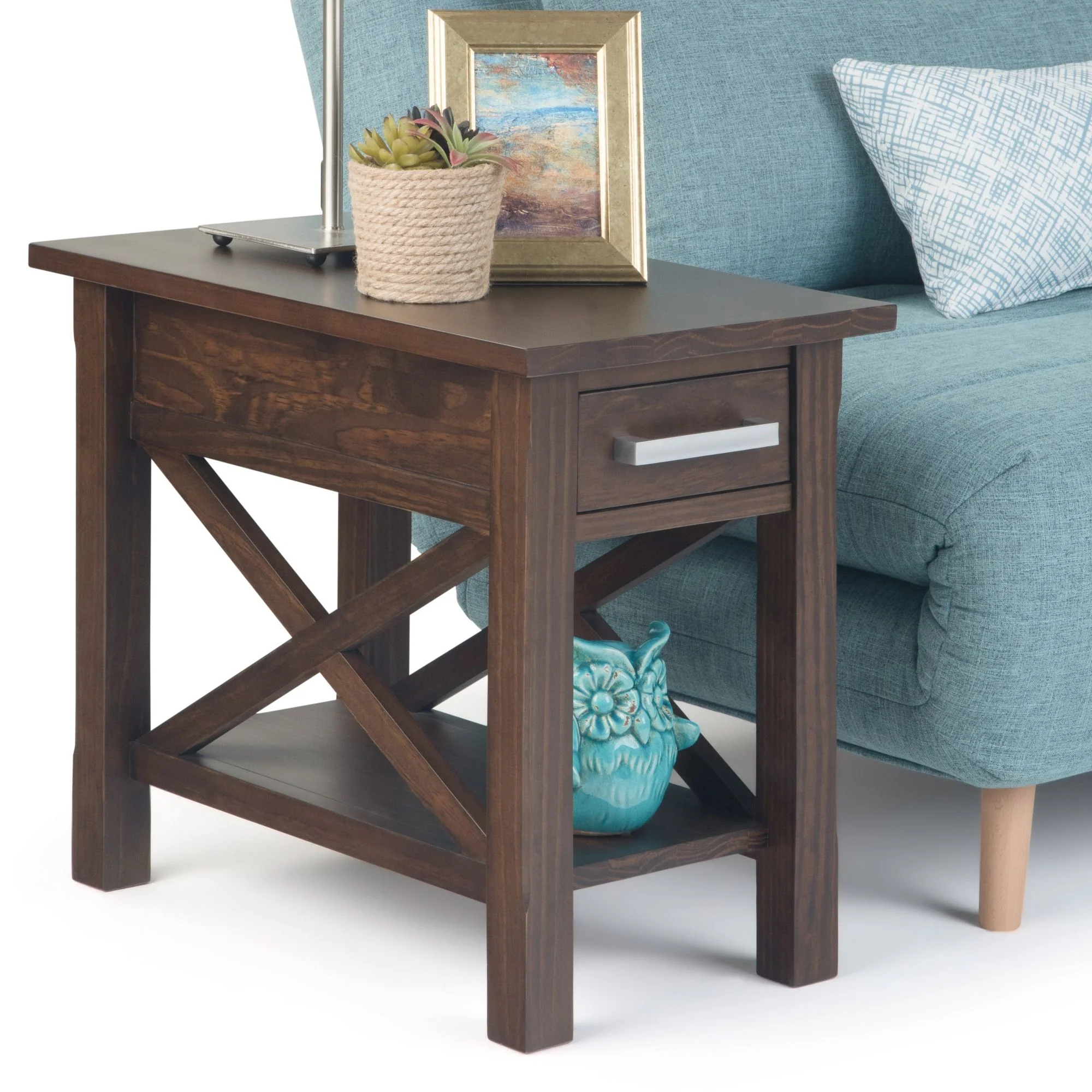 Kitchener - Narrow Side Table - Warm Walnut Brown - Image 4