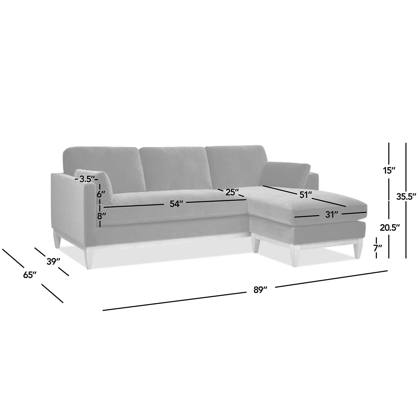 Knox - Modern Farmhouse Reversible Chaise Sectional Sofa - Image 12