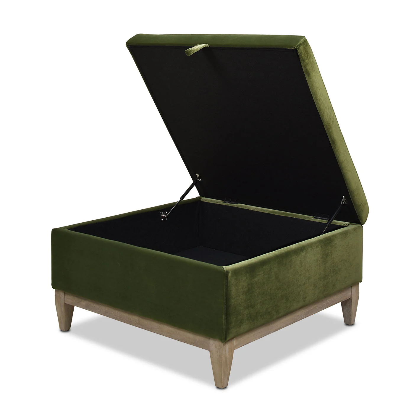 Knox - Square Storage Cocktail Ottoman - Olive Green - Image 5