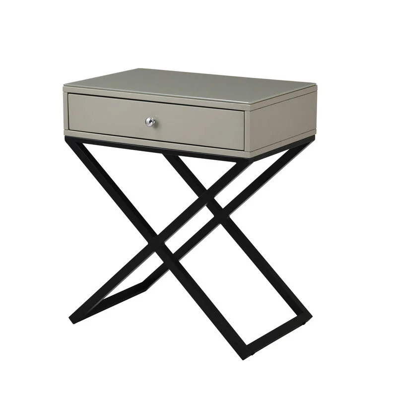Koda - End Side Table Nightstand, Drawer And Cross Base - Image 4