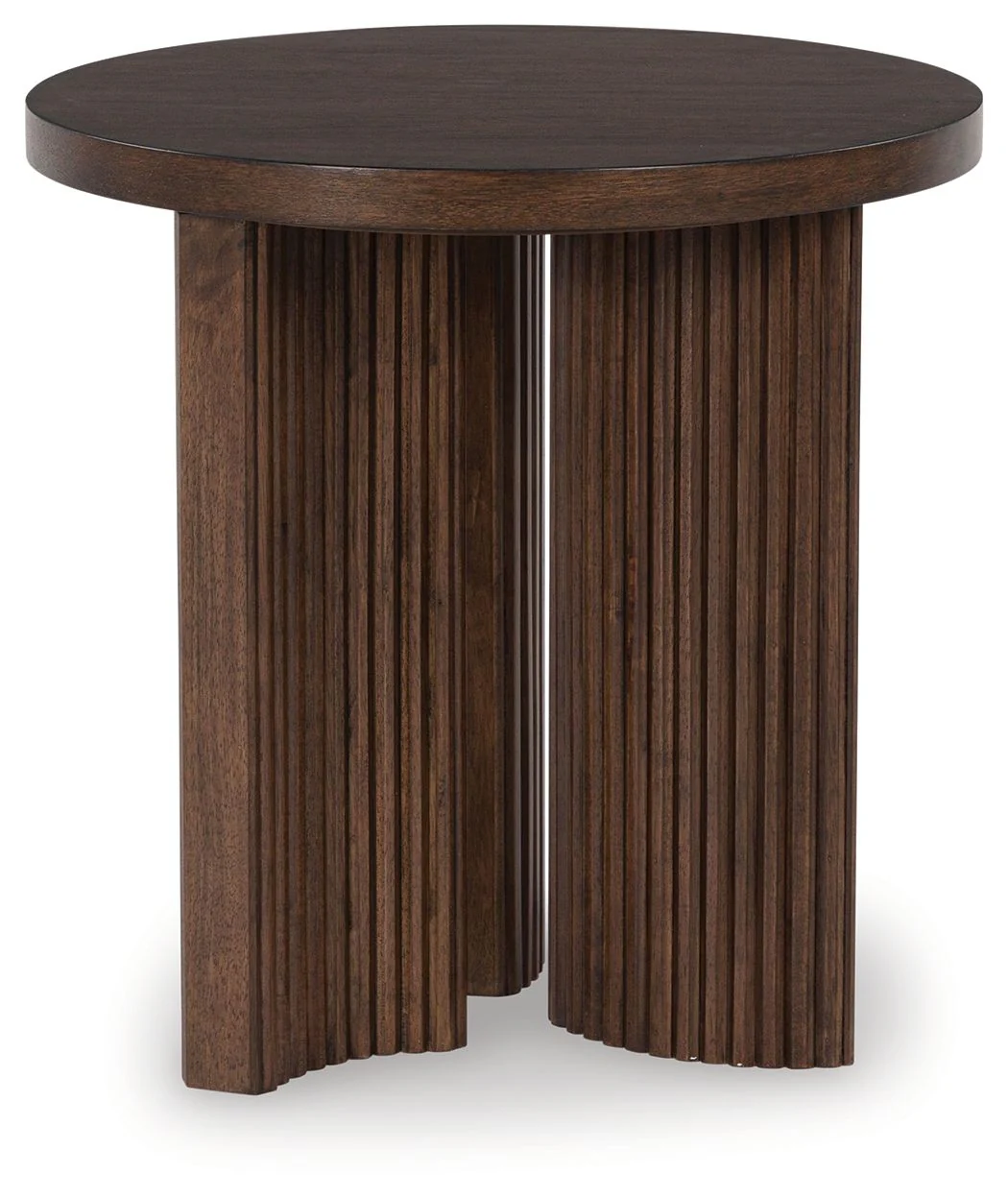 Korestone - Round End Table - Dark Brown - Image 5