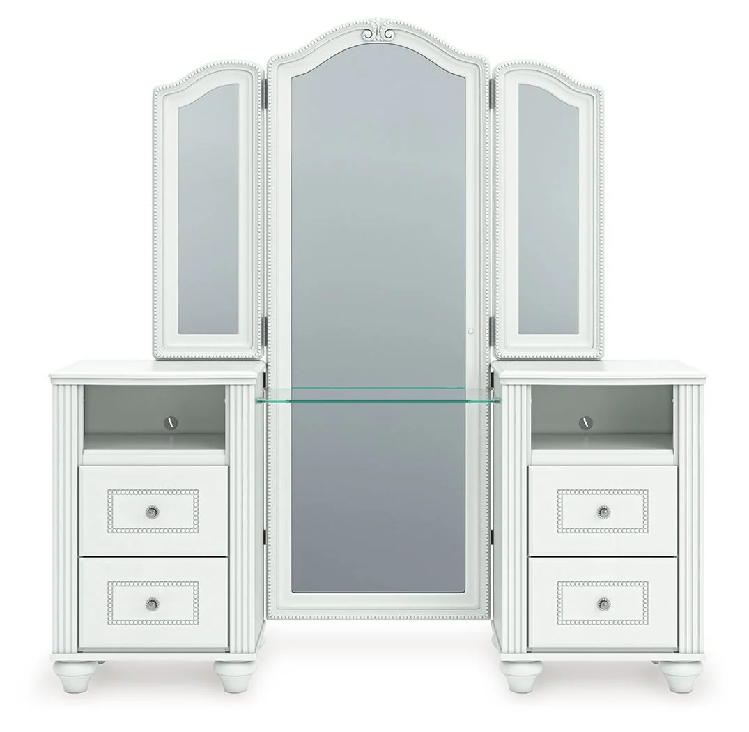 Kozlani - Vanity With Mirror - White - Image 3