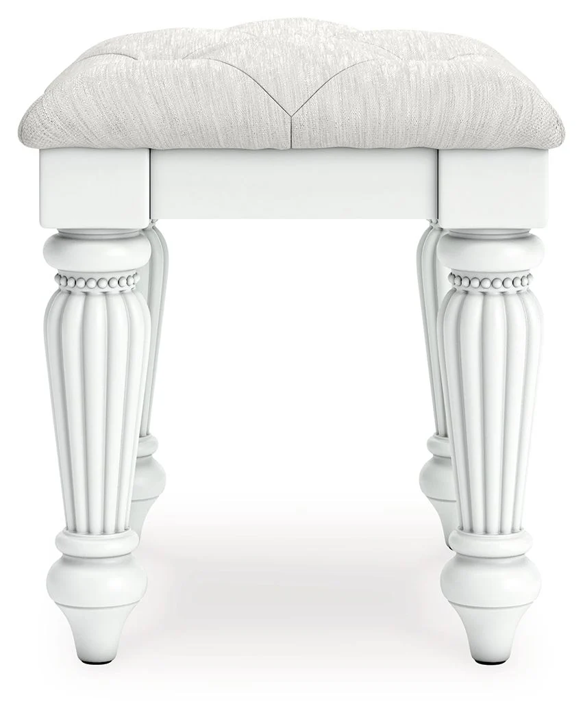 Kozlani - Vanity Upholstered Stool - White - Image 5
