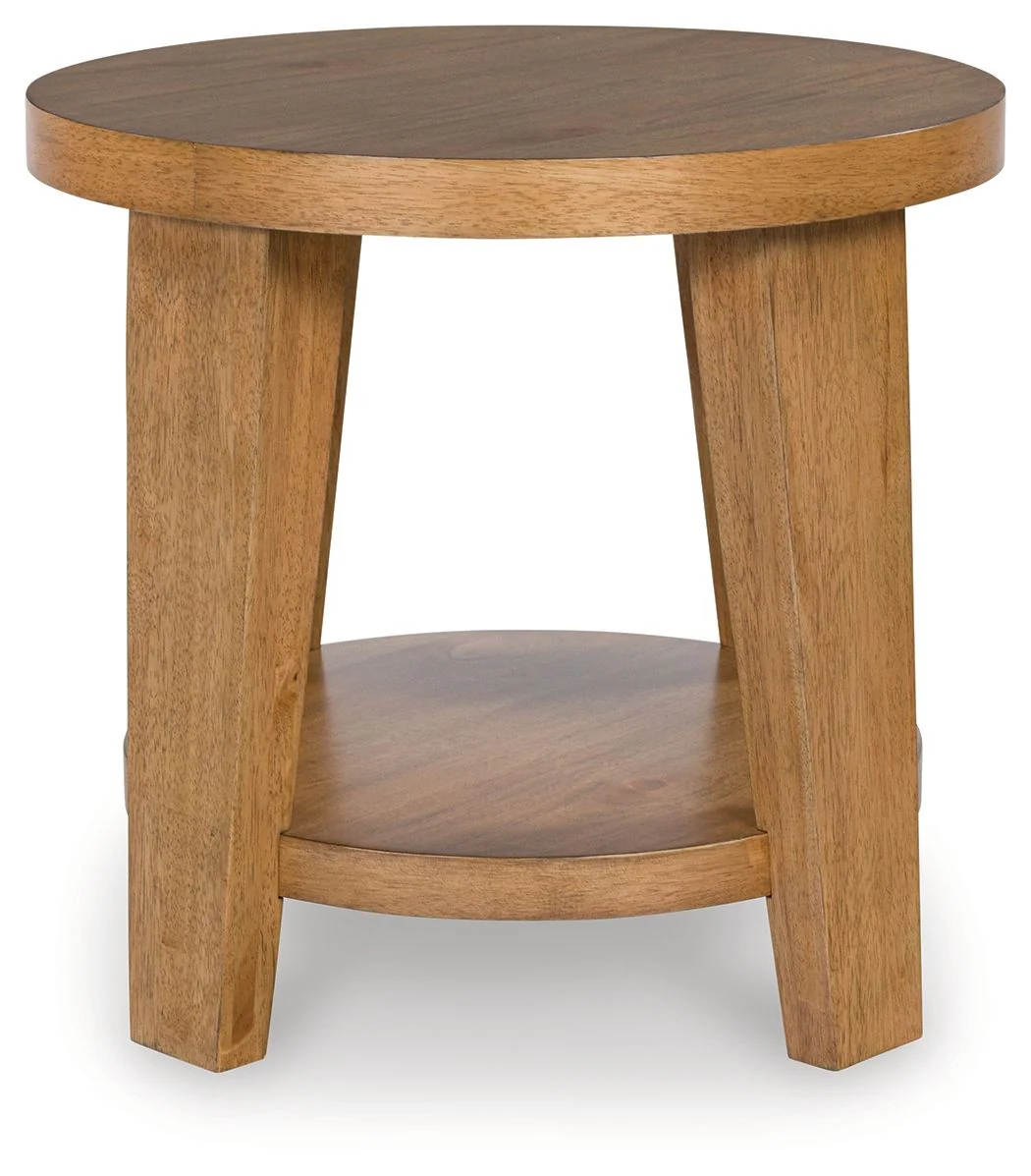 Kristiland - Round End Table - Light Brown - Image 4