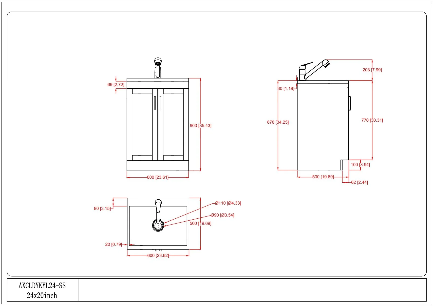 Kyle - Laundry Cabinet & Faucet And Stainless Steel Sink - Image 24