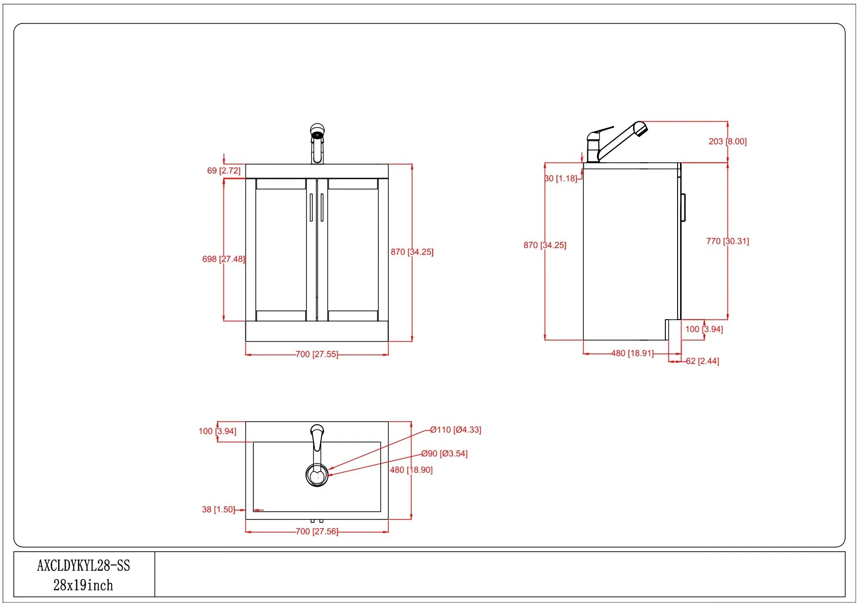 Kyle - Laundry Cabinet & Faucet And Stainless Steel Sink - Image 8