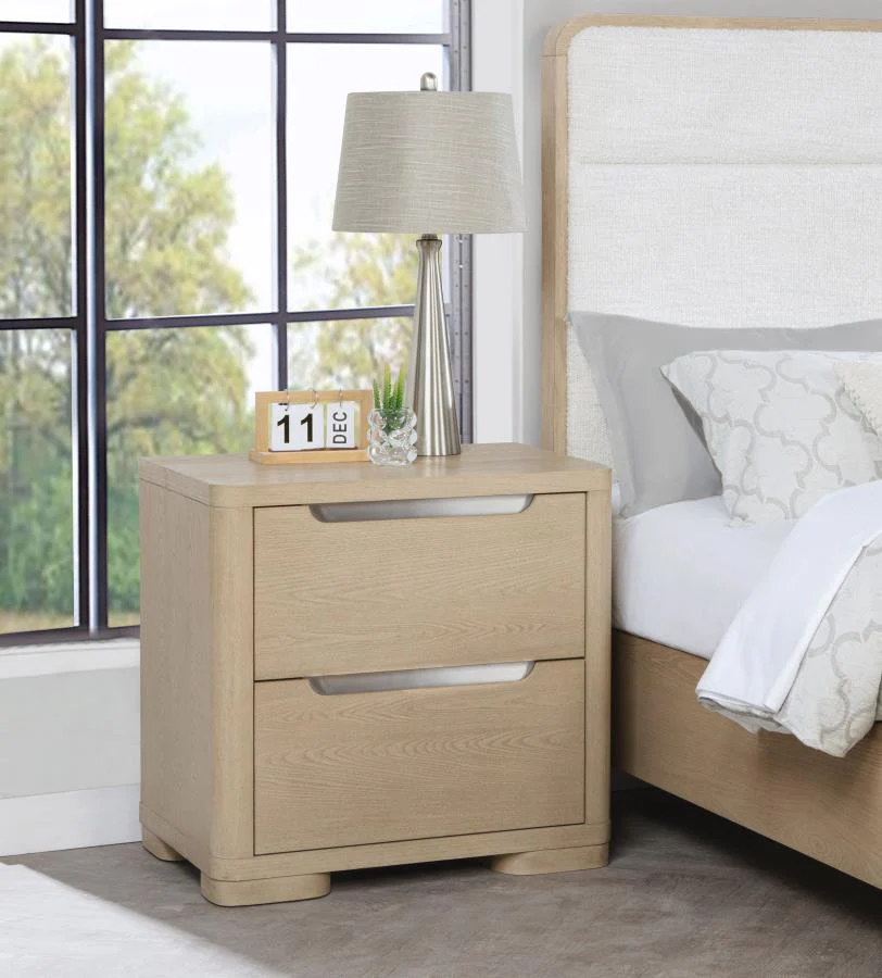 Ladera - 2-Drawer Nightstand Bedside Table - Light Elm - Image 2