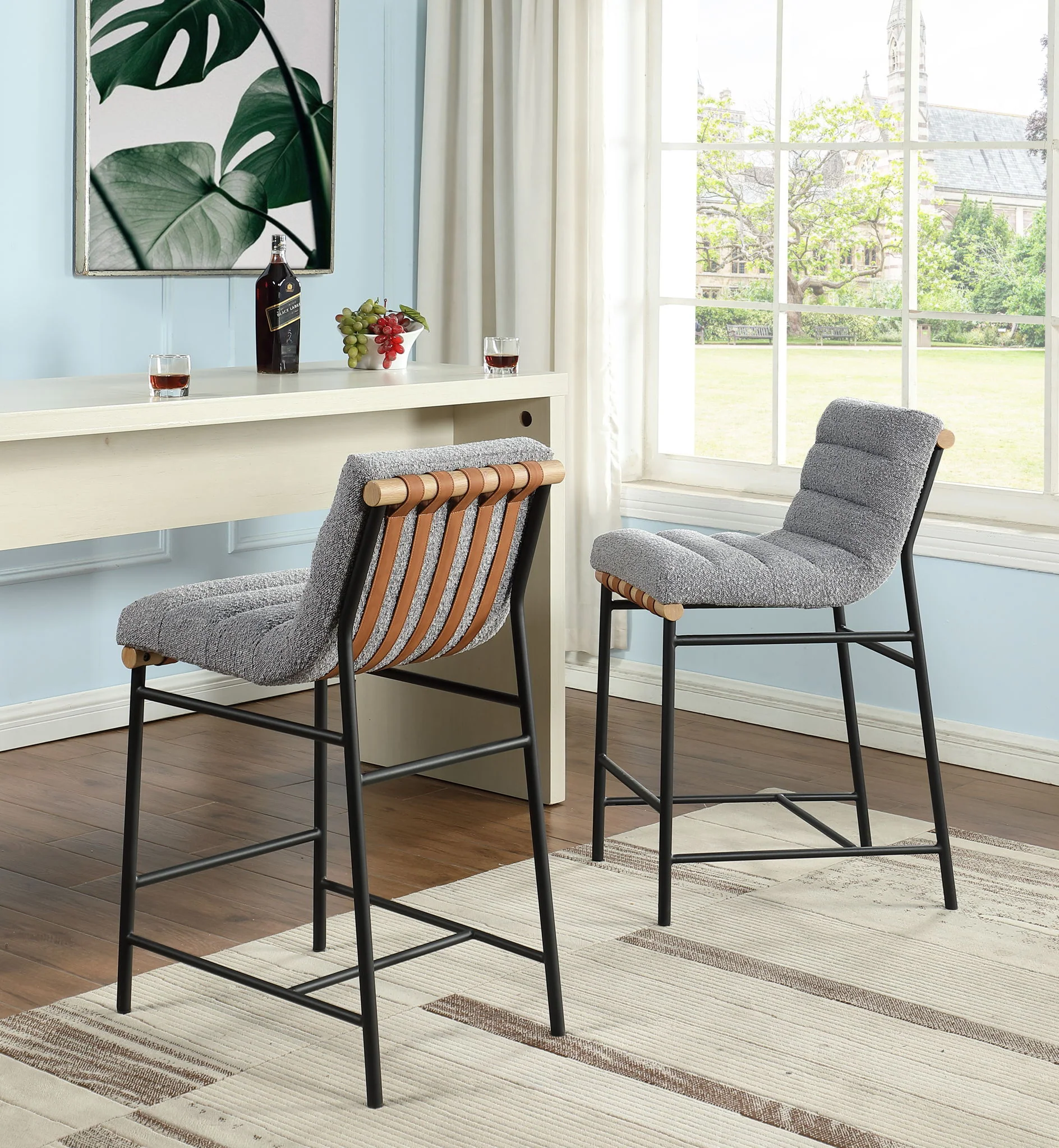 Lahni - 17" Boucle Fabric Counter Height Chair - Image 12
