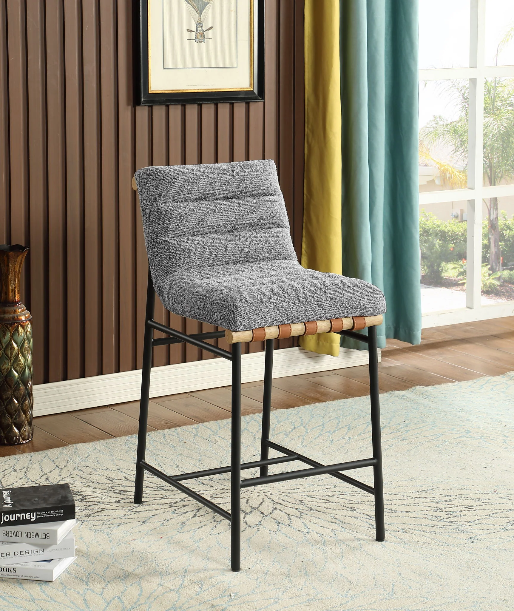 Lahni - 17" Boucle Fabric Counter Height Chair - Image 2
