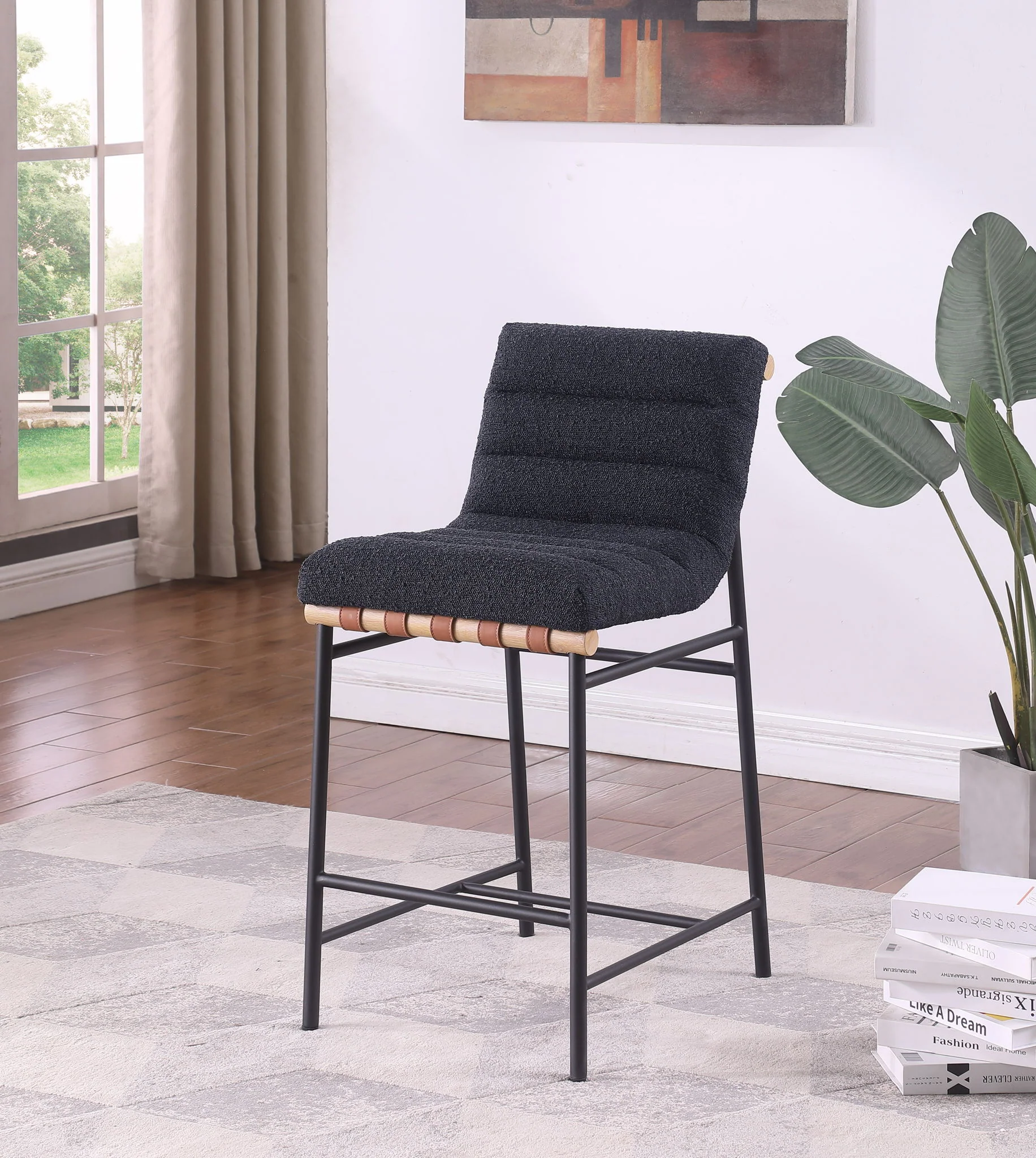 Lahni - 17" Boucle Fabric Counter Height Chair - Image 4
