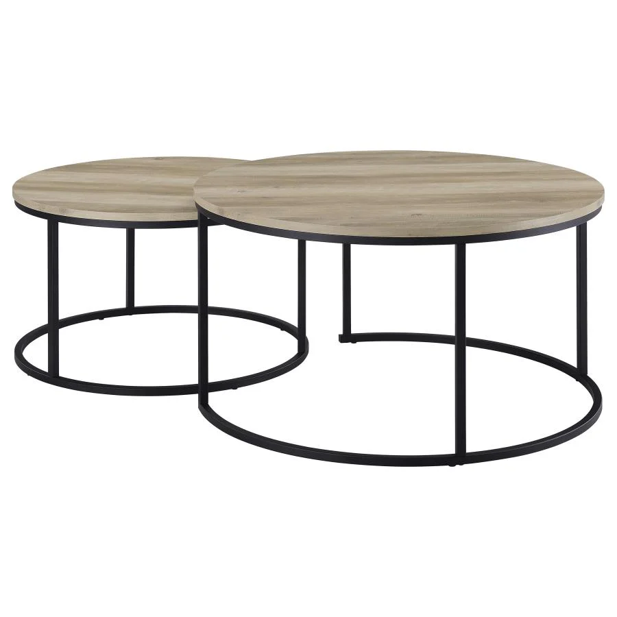Lainey - 2 Piece Round Faux Marble Nesting Coffee Table - Image 12