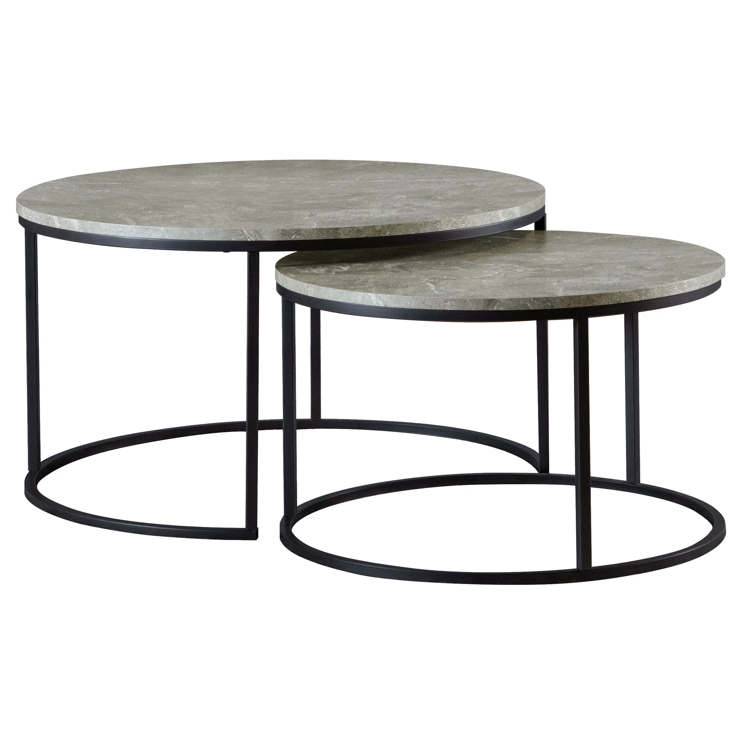 Lainey - 2 Piece Round Faux Marble Nesting Coffee Table - Image 19