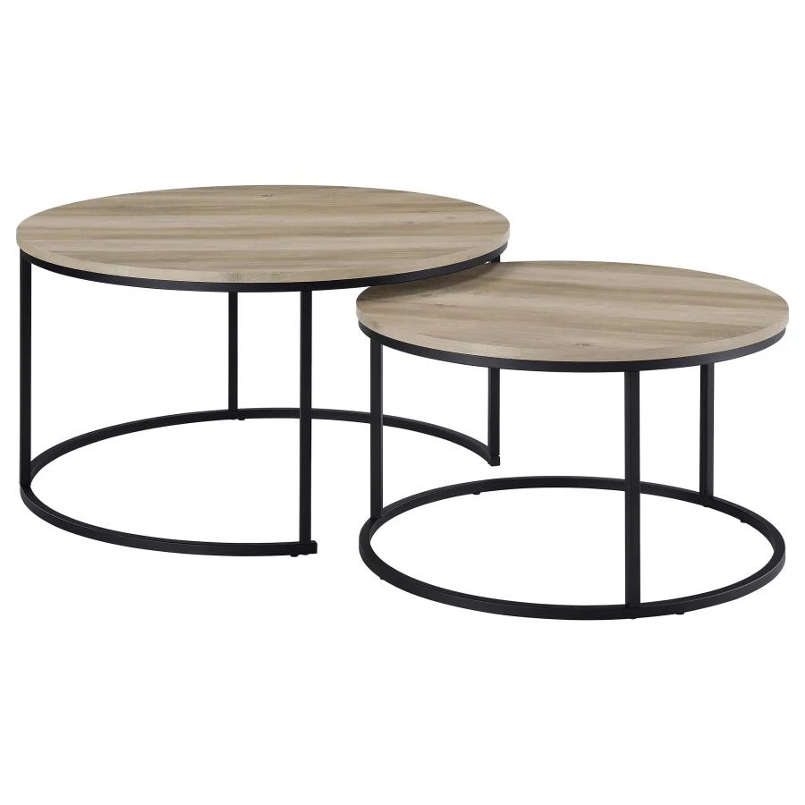 Lainey - 2 Piece Round Faux Marble Nesting Coffee Table - Image 2