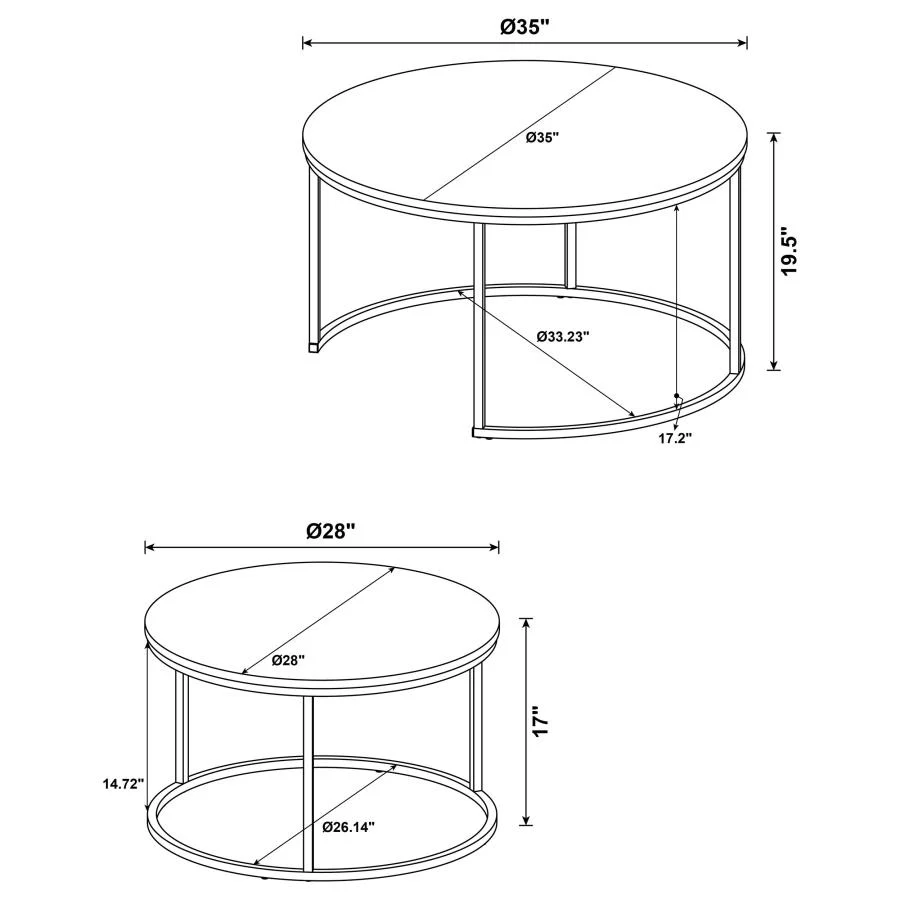 Lainey - 2 Piece Round Nesting Coffee Table - Mango - Image 11