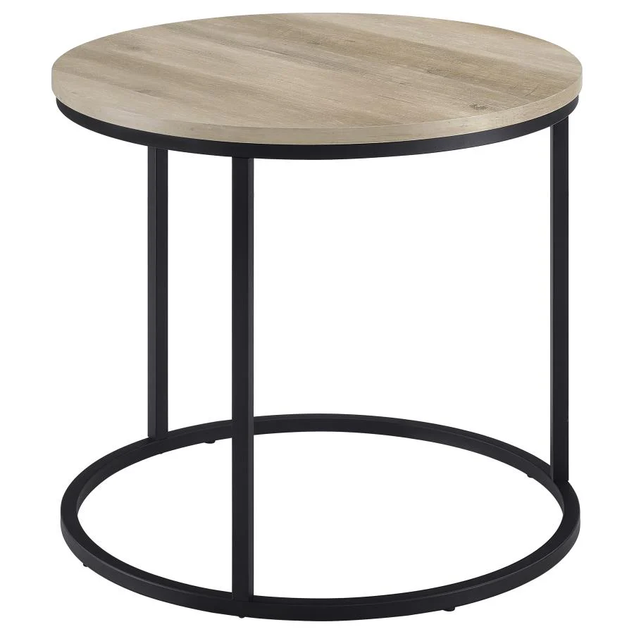 Lainey - Round Faux Marble Side End Table - Image 11